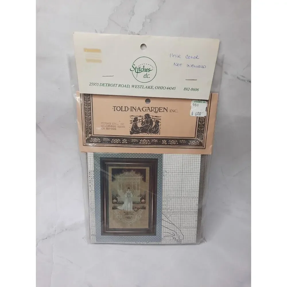 Vintage Told In a Garden Cross Stitch Kit Victorian Bride Gazebo